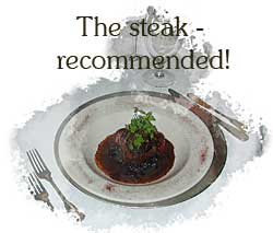 Steak at the Weathersfield Inn