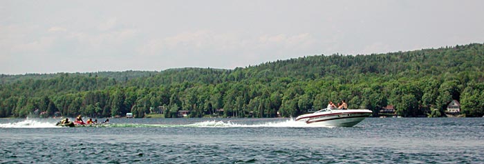 Tubing on Lake Seymour in Northeastern Vermont