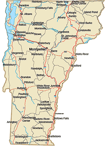 Map Of Vermont Cities And Towns - Lydie Romonda